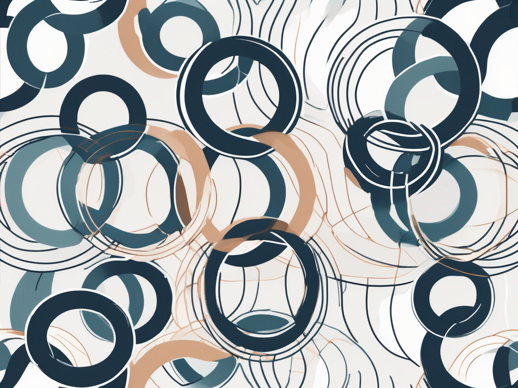 A set of six interlinked circles