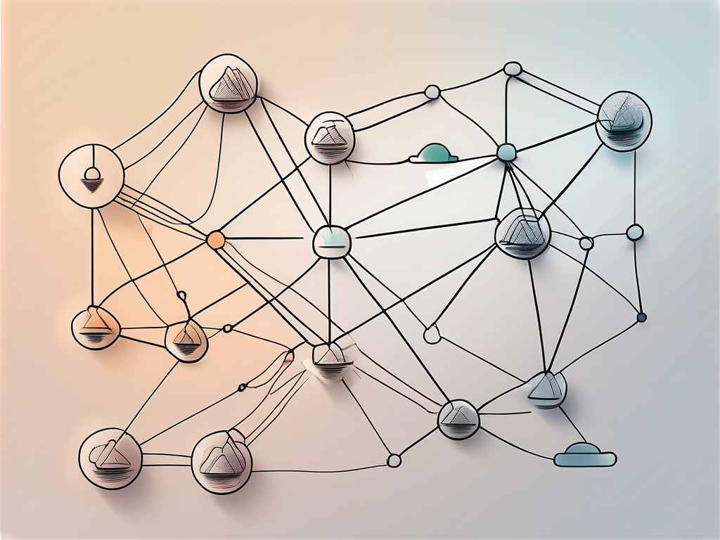 A digital platform with various interconnected nodes