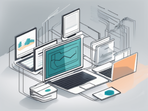 A digital document management system with various electronic files flowing seamlessly between different electronic devices